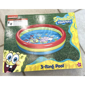 NEW SpongeBob SquarePants 3-Ring Inflatable Portable Indoor/Outdoor Kids' Pool